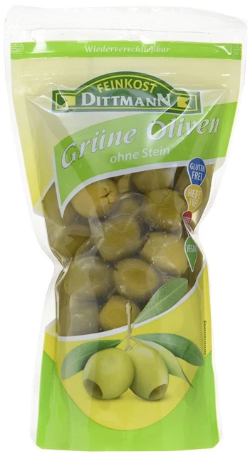 Feinkost Dittmann olive verdi senza pietra inscappate 8x 270 g NUOVE MHD 04/26