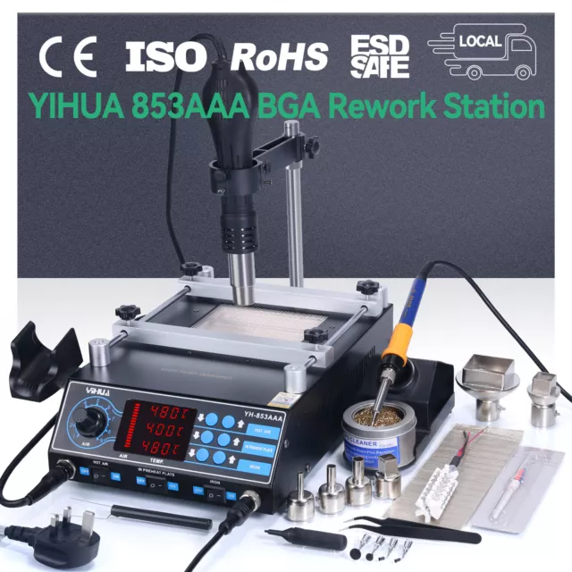 YIHUA 853AAA 1200W High Power Preheater Soldering Iron Hot Air Rework Station