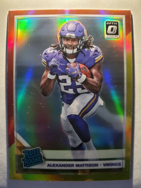 2019 Donruss Optic Red & Yellow Alexander Mattison #181 Rated Rookie DNA GAMES