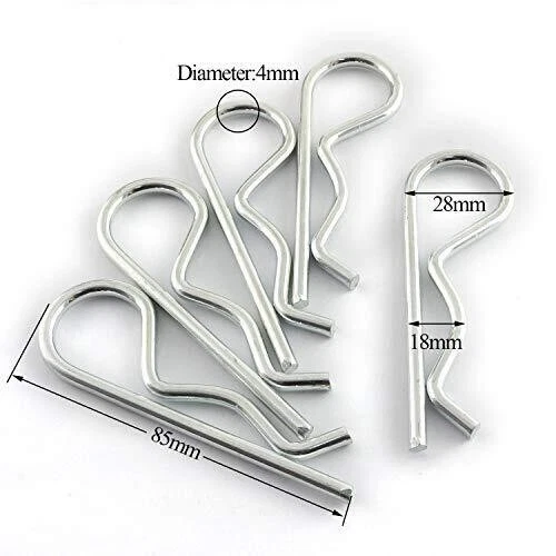 LQ Industrial 5 PCS R Clips Spring Retaining Wire Hair Pins Lynch Cotter M4x85