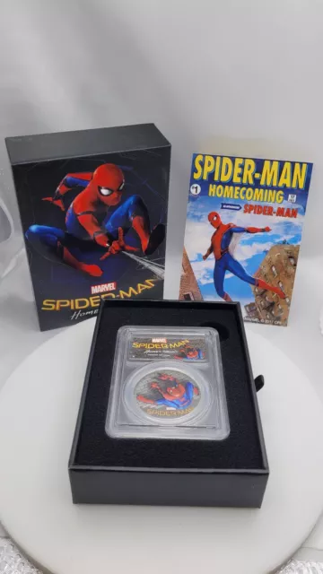 2017 Cook Islands Spider Man Homecoming Black Proof 1 Ounce Silver PCGS