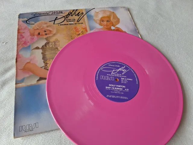 Dolly Parton BABY I'M BURNIN' (BURNING) 12" Original Press **VG+ vinyl** PINK