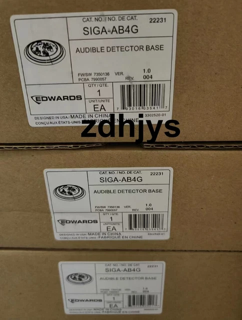 10PCS Edwards SIGA-AB4G/Detector Base Fire Alarm/New in Stock/FedEx DHL