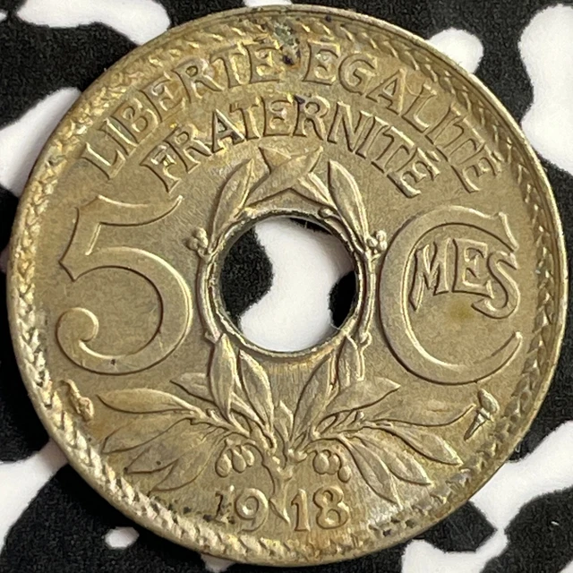 1918 France 5 Centimes Lot#D1713 High Grade! Beautiful!