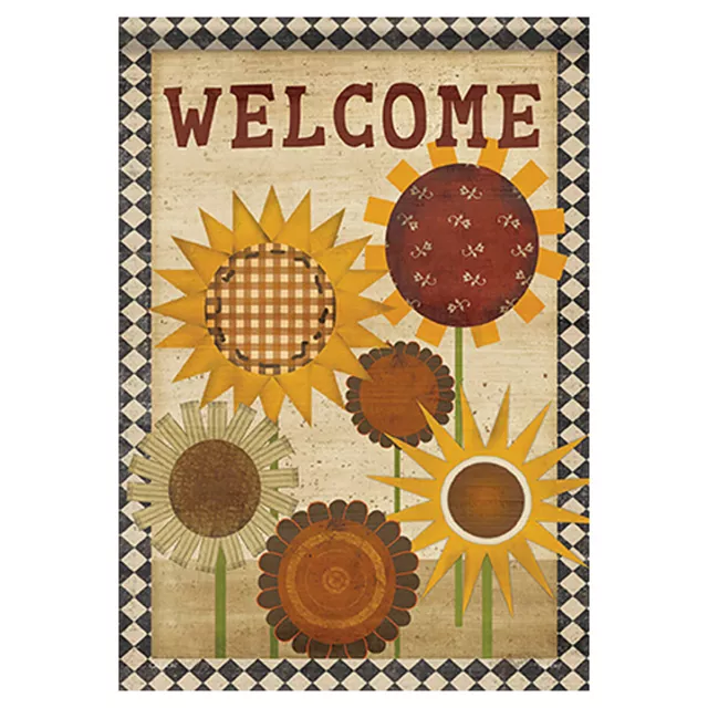 Carson Fall Garden Flag - Primitive Sunny Welcome - 12.5in x 18in