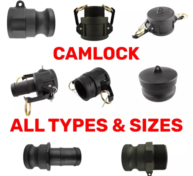 Type A-F Camlock Coupling Fitting Ibc Tank, Female, Male, Hose Tail (0.75" - 4")