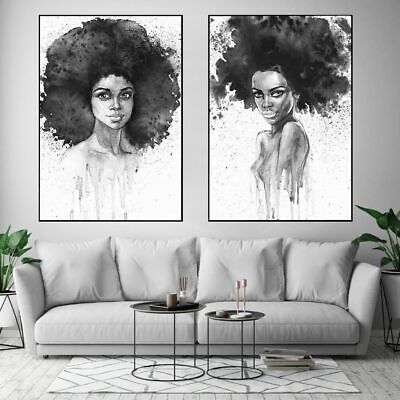 African Women Black and White Canvas Wall Art Naked Women Poster Home Decoration