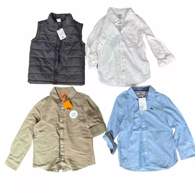 Boys Bundle Longsleeve Shirts & Vest  (set Of 4) BNWT Size 6