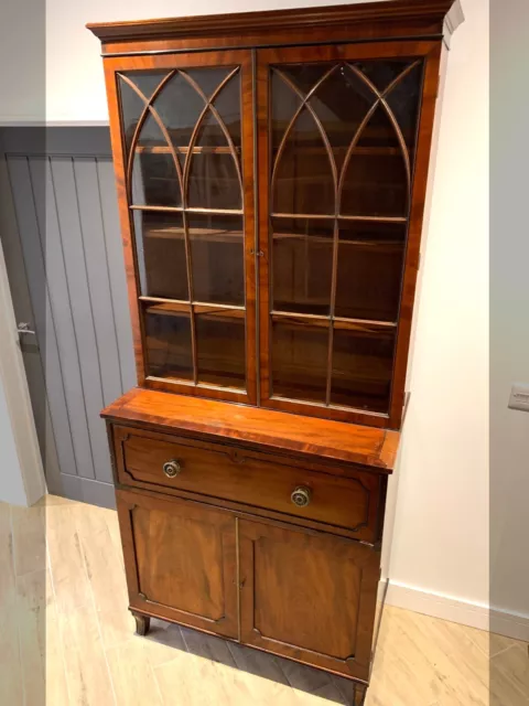 Antique Mahogany Secretaire Bookcase - Can Deliver