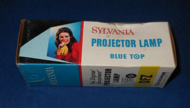 Bombilla de proyector vintage Sylvania DFZ 80 vatios 30 voltios azul parte superior 15 horas vida útil ¡nueva en caja!