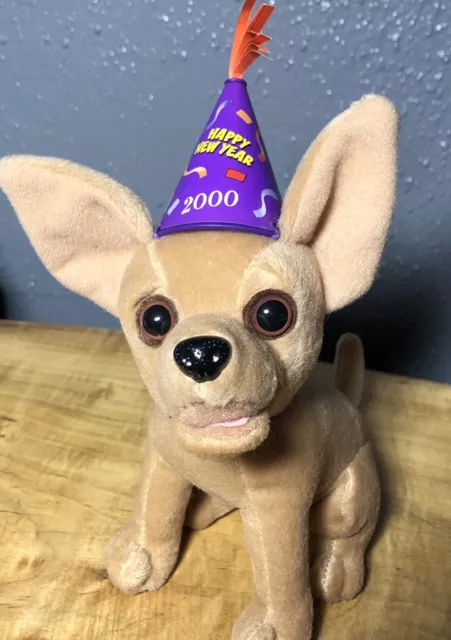 Yo Quiero TACO BELL Chihuahua Plush Dog Happy New Year 2000 Hat