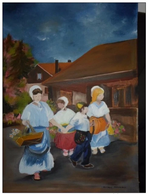 Originale Huile sur Toile  Personnages   signé:Tranchand XXème