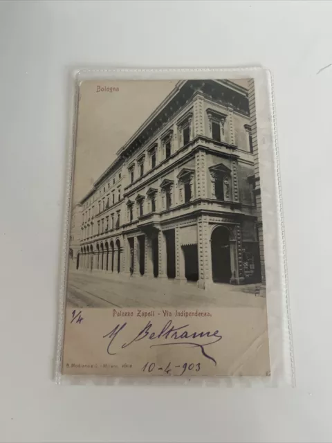 Cartolina Bologna - Palazzo Zapoli - Via Indipendenza - 1903