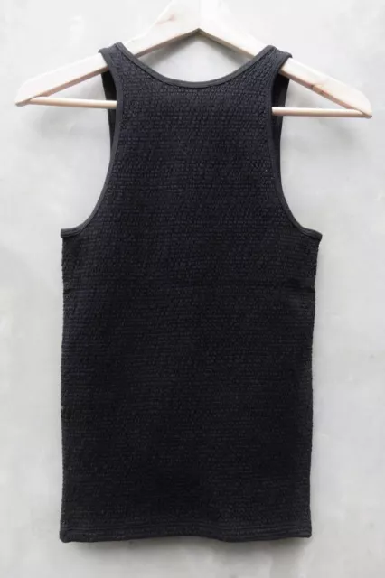 New Theory Black Jipatti Smocked Sleeveless Top Tank Shirt Sleeveless M medium 3