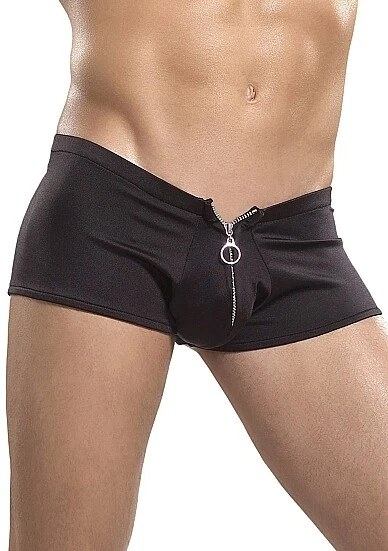 Pantaloncini con cerniera black S - XL designer pantaloni sexy comodi neri nylon