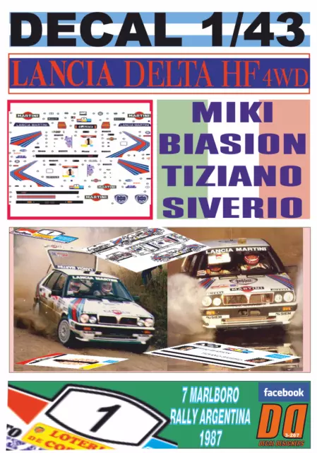 Decal 1/43 Lancia Delta Hf 4Wd Miki Biasion R.argentina 1987 Winner (06)