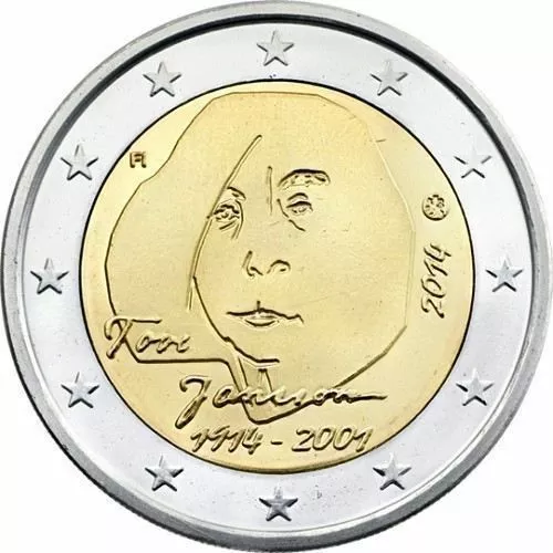 2 Euros Finlandia 2014. Moneda Conmemorativa - Tove Janson. S/C