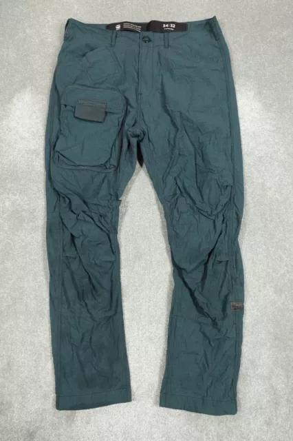 G-Star Raw Mens Cargo Trousers W34 L32 Blue 3D Regular Tapered Cargo Lightweight