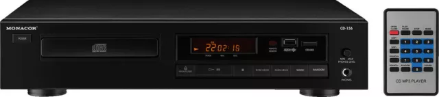 MONACOR CD-156 Stereo-CD- und MP3-Spieler Beschallungstechnik, Mischpulte