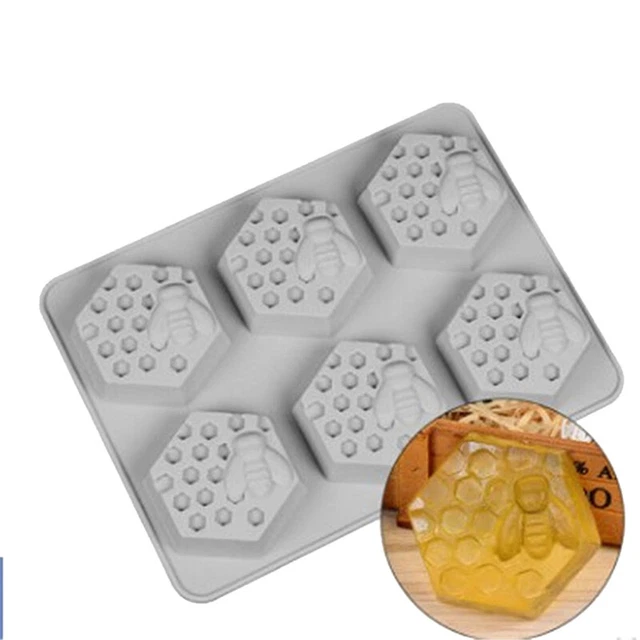 1X 6Hohlraum Silikon Biene Bienenstock Dekor Handgemachte Seifenform Harzfor   q