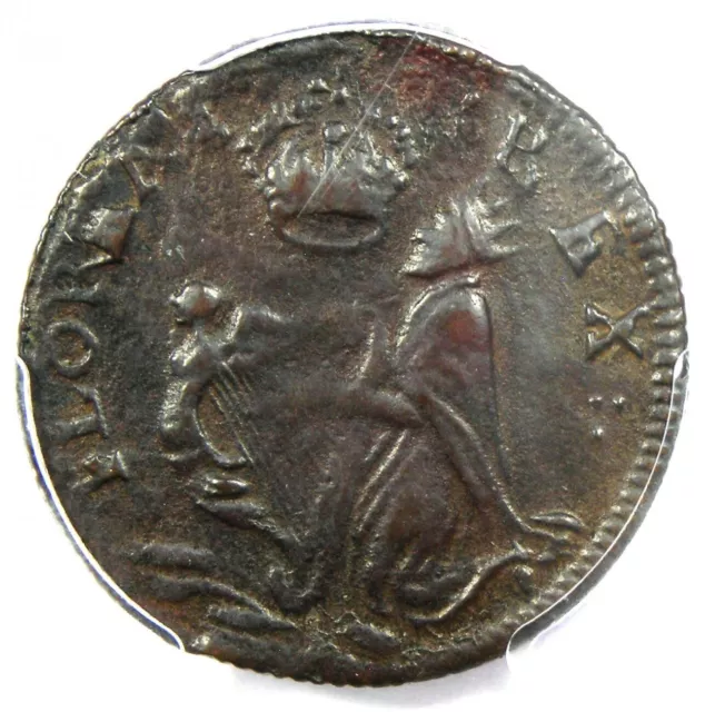 1670 New Jersey St Patrick Farthing Colonial Coin 1/4P - PCGS XF Details (EF)