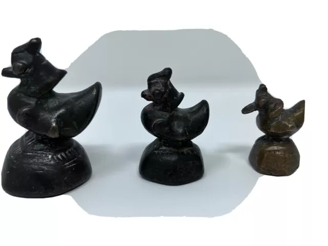 RARE Antique  SETof  3 BRONZE Burmese-Myanmar Figural Hintha Bird OPIUM WEIGHTS