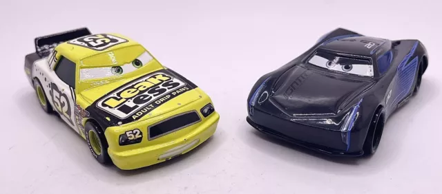 Disney Cars Diecast Lot of 2 Leak Less Claude Scruggs + Jackson Storm 1:55 Pixar