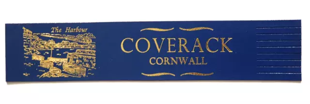 Leather Bookmark Coverack Harbour Boats Cornwall Blue Cornish Souvenir Gift VG