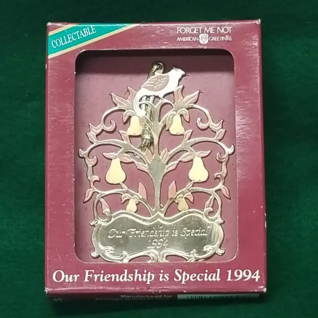 Vtg American Greetings Christmas Ornament Special FRIENDSHIP 1994 FORGET ME NOT