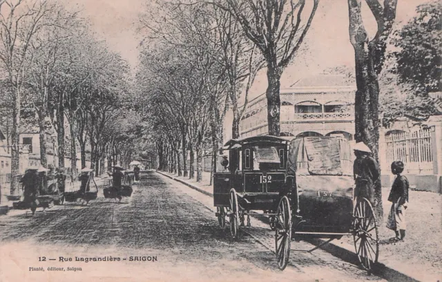 Carte postale ancienne postcard INDOCHINE VIETNAM SAIGON Rue Lagrandière