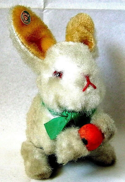 Jouet Mécanique Lapin Automate Max Carl Années 1950 - En Celluloïd, Articulé, Occasion Avec Usures