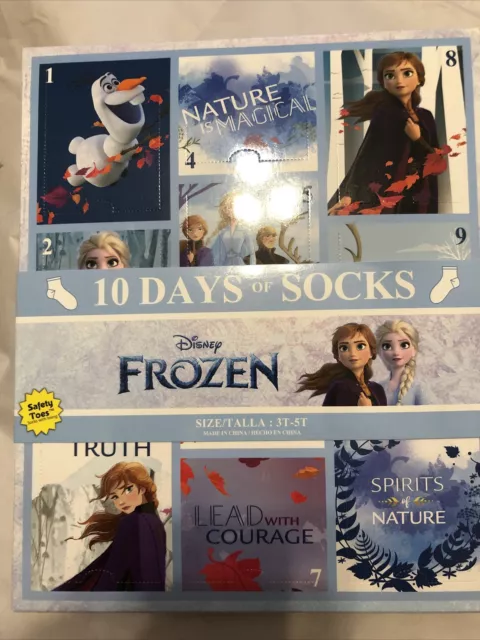 Disney Frozen Princess Toddler Girls 10 Days of Socks Size 3T-5T