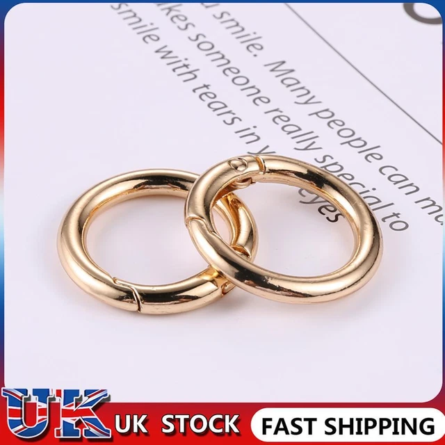 2pcs 2cm Metal Circle Trigger Rings DIY Accessories Alloy for Bag (Gold)
