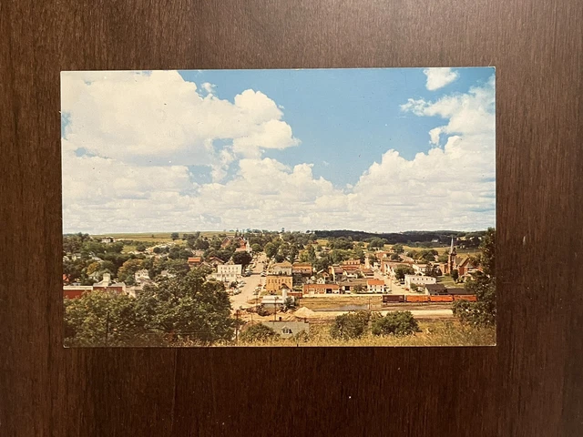 New Glarus Wisconsin Aerial View Schiller's Wilhelm Tell Vintage Postcard