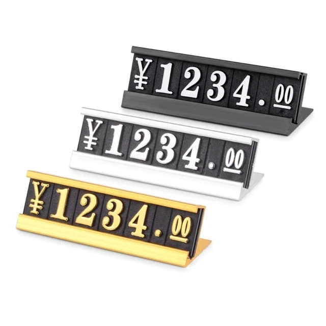 10Pcs Numeral Pricing Sign Blocks Adjustable Counter Tags Labels Set for Retail
