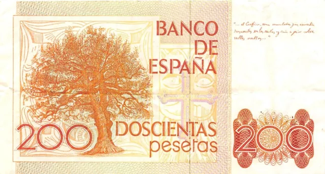 Spain  200  Pesetas  16.9.1980  Series G  Circulated Banknote AAM