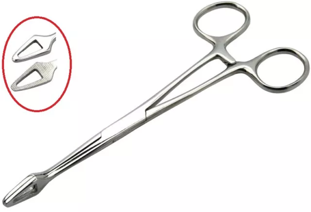 Body Art Forceps Clamps Piercing Tools Tongue Belly Nose Lip Ear.UK RPF 16cm