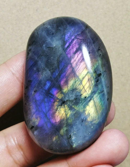 Raw NATURAL Purple Labradorite sphere Palm stone QUARTZ CRYSTAL Healing