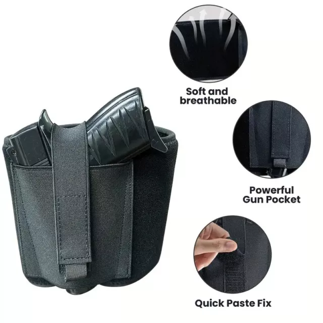 Concealed Ankle Holster Universal Fit, for All Handguns/Pistols 9mm