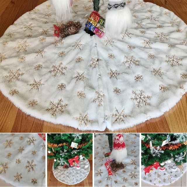 Falda Árbol de Navidad Alfombra de Peluche Imitación - Piel Hogar Navidad Piso Realmente Grande