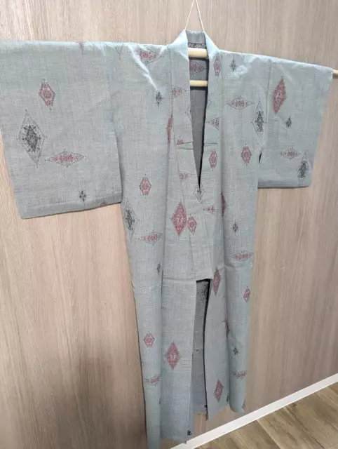 Kimono japonais Kyoto yukata Hauteur 61,41 pouces largeur 23,62 gris utilisé 2