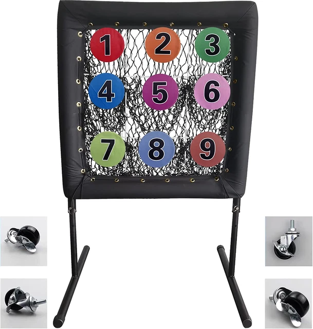 9 Hole Baseball Pitching Net with Strike Zone, 9 Pockets Pitchers Throw Training