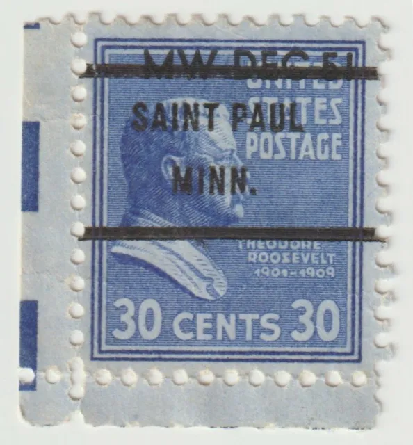 1938-1939 USA - Theodore Roosevelt - Precancel "Saint Paul" - 30 Cent Stamp (c)