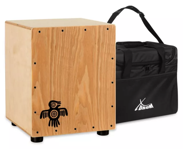 Cajon per Bambini Junior Percussioni Bass Snare Legno di Fassino Set con Borsa