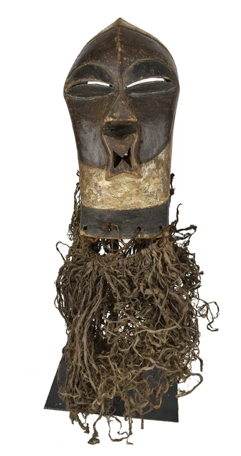 Songye Kifwebe Mask with Beard Leather Congo African Art