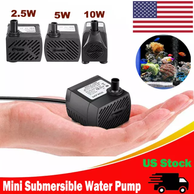 Small Mini Water Pump US 110V For Aquarium Submersible Filter Fish Tank Fountain