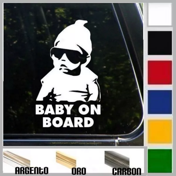 adesivo sticker BABY ON BOARD bimbo bebè a bordo personalizzabile, prespaziato