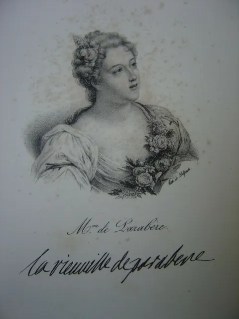 Lithographie Portrait de Madame de Parabère Marie Madeleine Coatquer Vieuville
