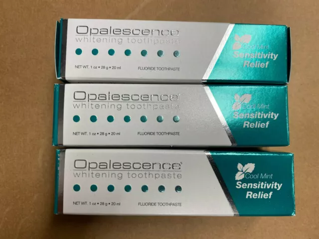 Set of 3 Opalescence Toothpaste Whitening Sensitivity Relief Travel 1 OZ