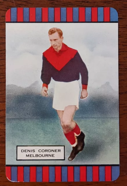 Coles VFL Football card Series 1 - Denis Cordner - Melbourne Football Club 1954.